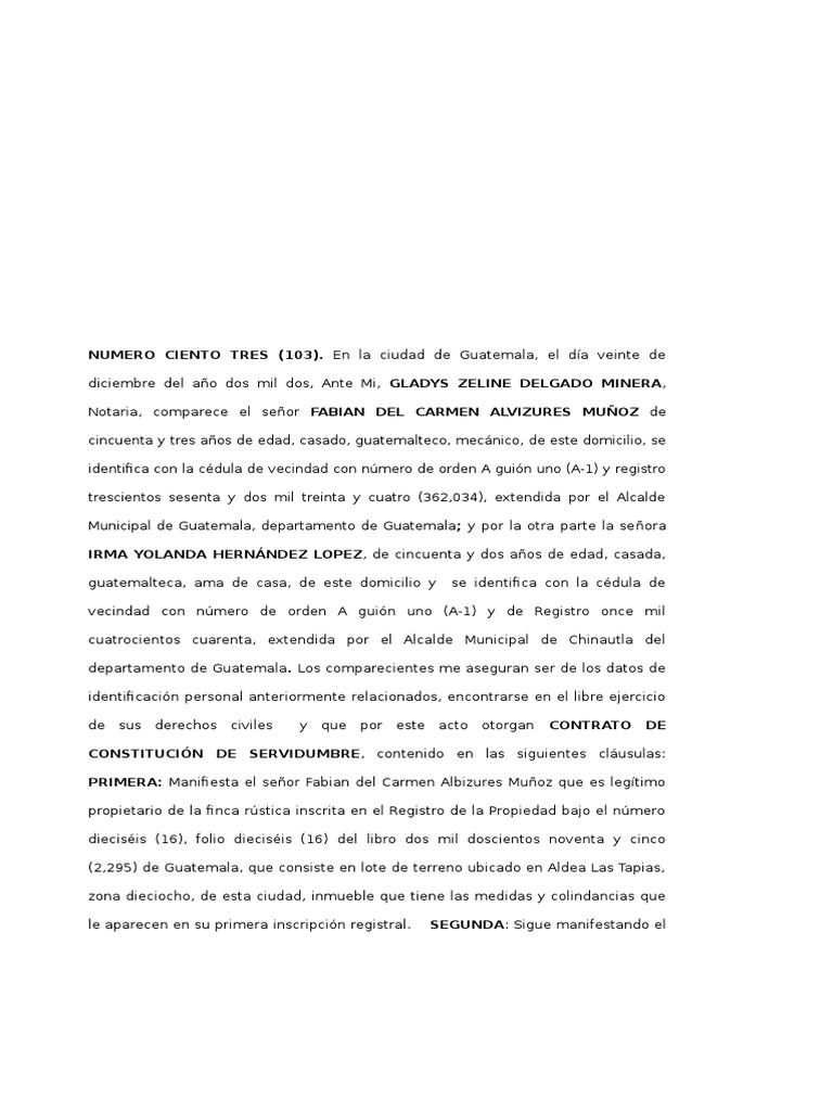 Contrato de Servidumbre Minera | PDF | Gobierno | Agitación