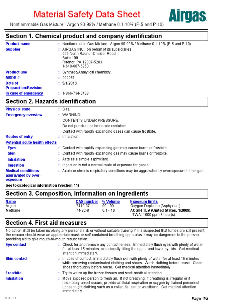 Argón Metano Dangerous Goods Personal Protective Equipment