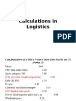 Calculations in Logistics