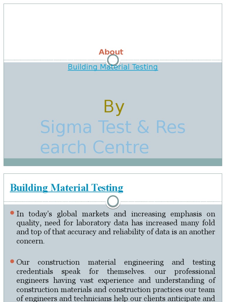 Sigma Test Building Material Services | PDF