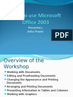 Microsoft Word 2003 Workshop