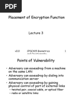 Placement of Encryption Function: v0.0 CPSC415 Biometrics and Cryptography 1