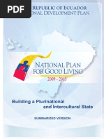 Ecuador´s National Plan for Good Living 2009-2013