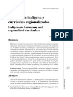 Autonomia Indigena y Curriculos Regionalizados
