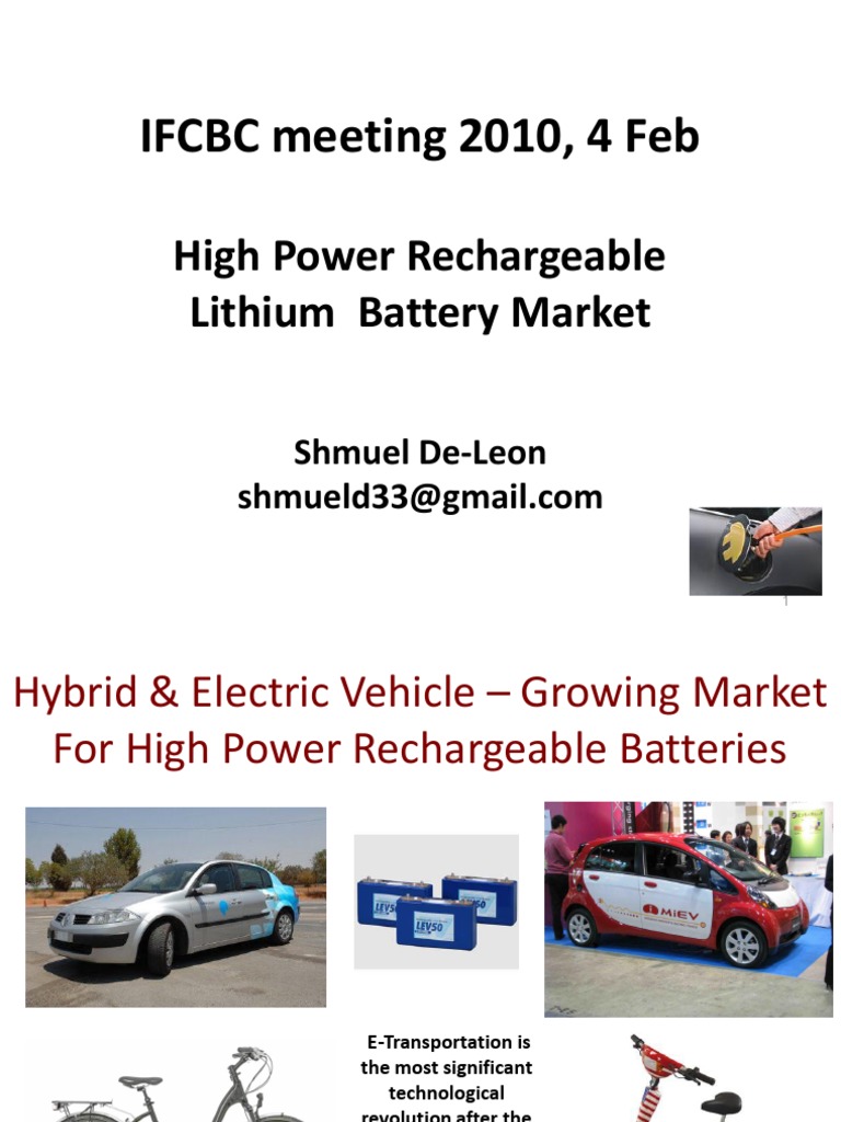 Rechargeable High Power Lithium Batteries | PDF | Lithium Ion Battery ...