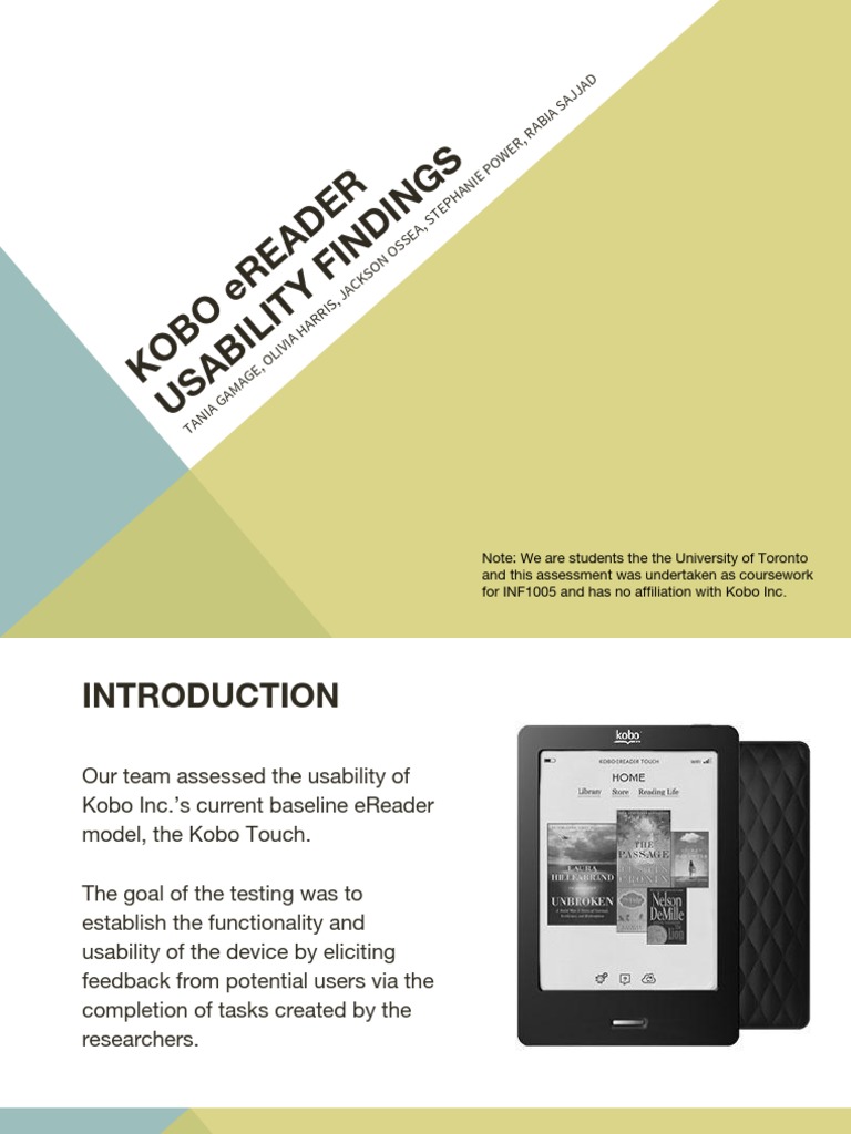 Kobo Presentation | PDF | Usability | Computing