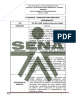 Diseño Curricular ISO 9001 2008 Auditoria Interna de Calidad PDF