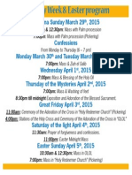 Easter 2015 Schedule