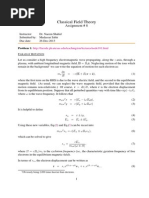 Classical Field Theory: Assignment # 8