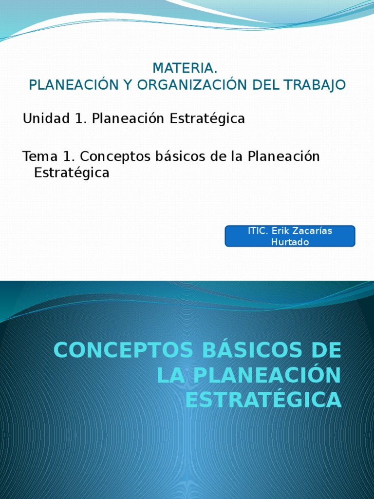 Conceptos Básicos de La Planeación Estratégica | PDF | Recursos humanos ...