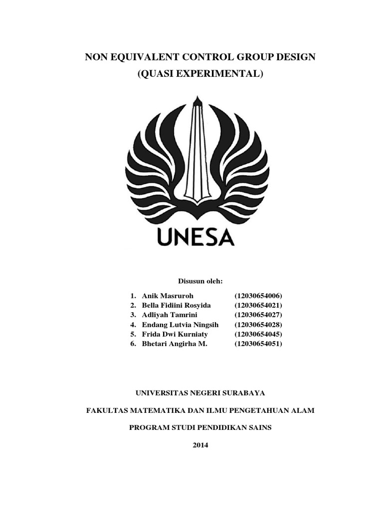 Non Equivalent Control Group Design Quasi Experimental 