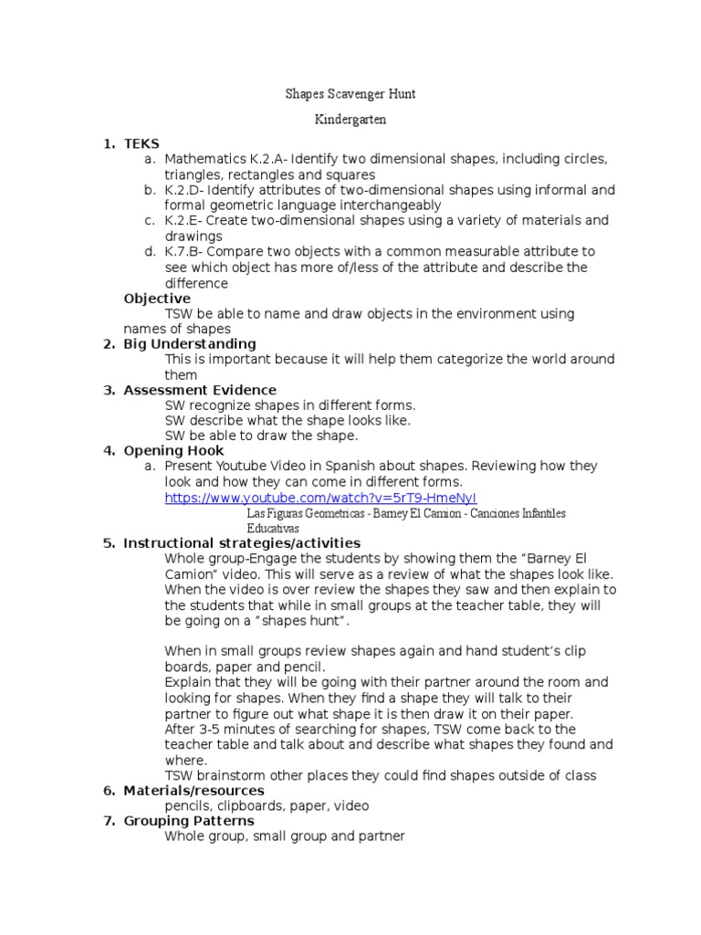 Ipg Lesson Shapes | PDF | Science & Mathematics