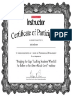 Certificate For Bridging The Gap Training