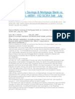 Banco Filipino Savings & Mortgage Bank vs. Navarro, No. L-46591, 152 SCRA 346, July 28, 1987