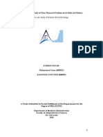 An Empirical Study of Firm Financial Position On Its Risk and Return