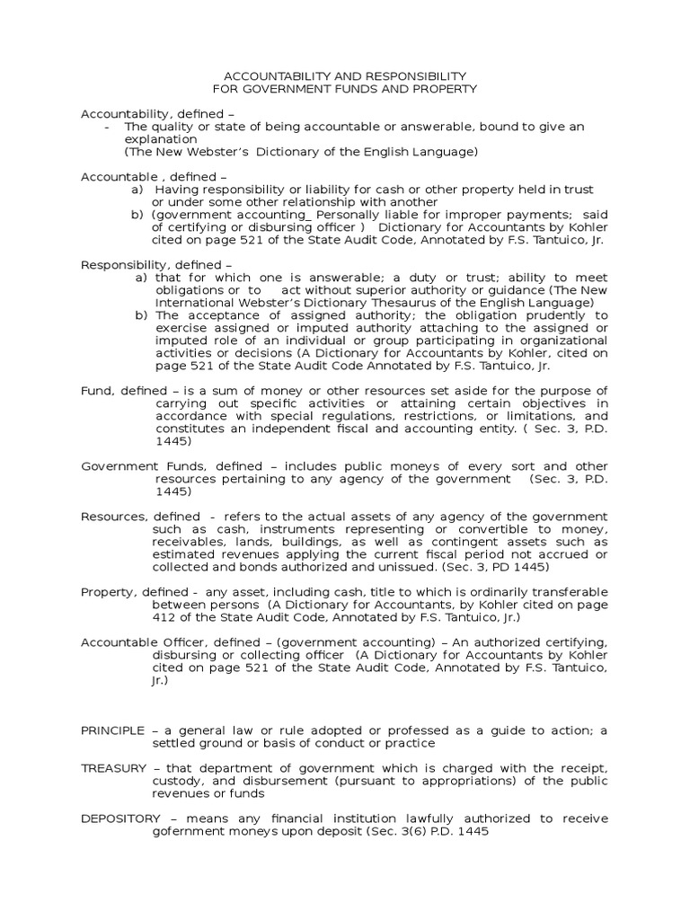 Understanding Accountable Officers | PDF | Generally Accepted ...