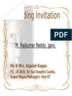 Wedding Invitation: M. Rajkumar Reddy Garu
