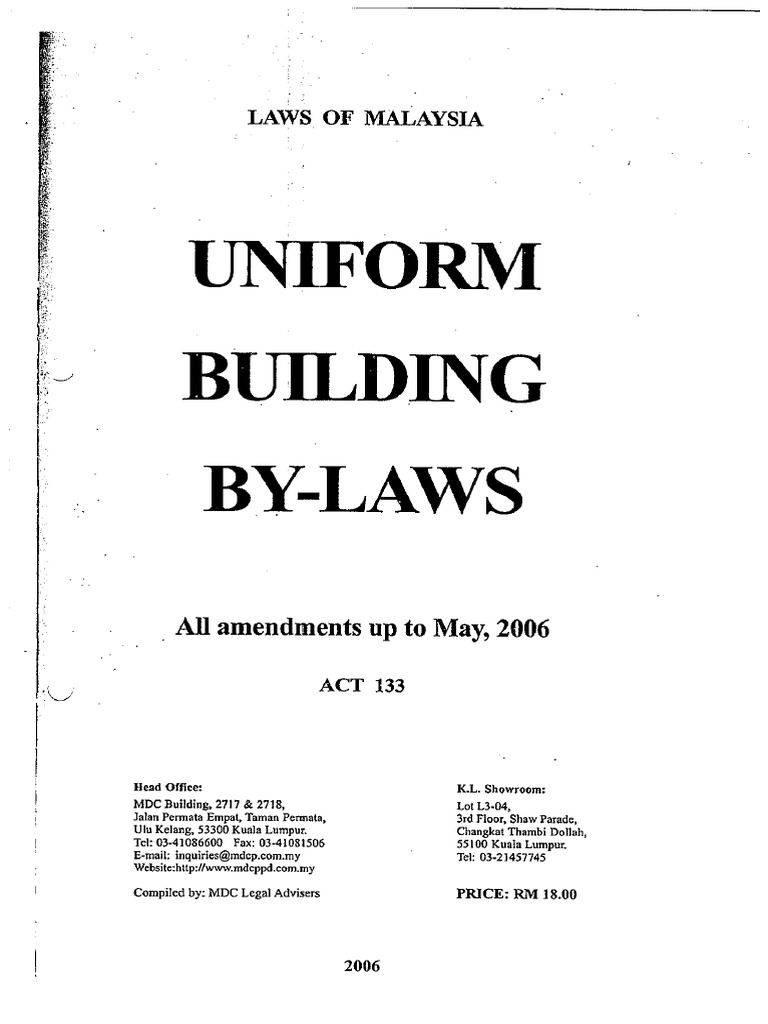 Uniform Building By Law 1984 Ubbl