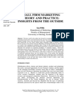 Small Firm Marketing Theory and Practice: Insights From The Outside