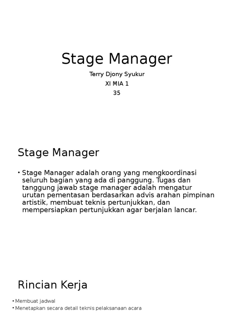 Tugas Stage Manager Pdf