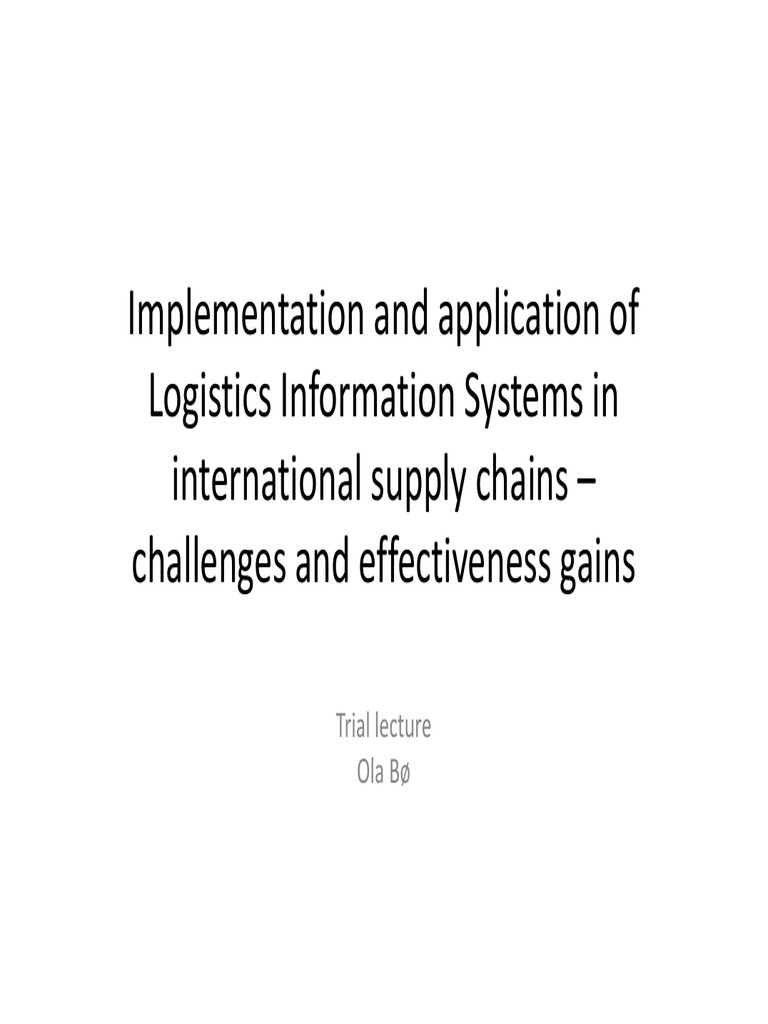 Trial Lecture Boe PDF Supply Chain Logistics