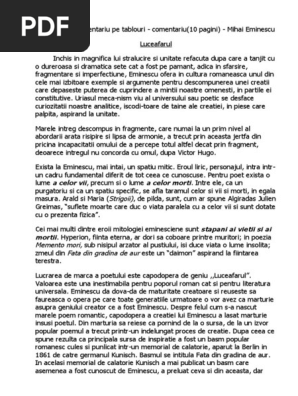 Luceafarul Comentariu Pe Tablouri Comentariu 10