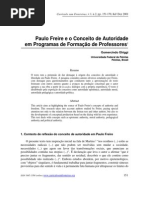 Paulo Freire e o Conceito de Autoridade em Programas de Formação de Professores