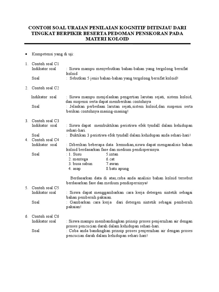 Soal Uraian C3 Materi Ginjal