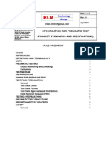 Project Standards and Specifications Pneumatic Test Specification