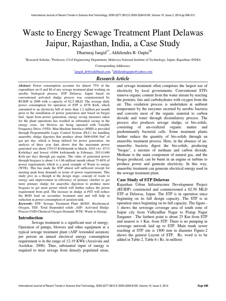 Case Study On STP | PDF | Sewage Treatment | Anaerobic Digestion