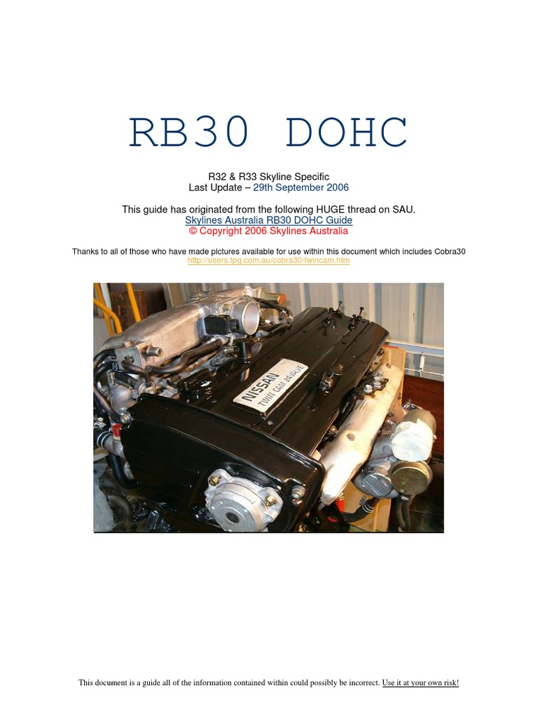 Rb30 Dohc: R32 & R33 Skyline Specific Last Update - This Guide Has ...