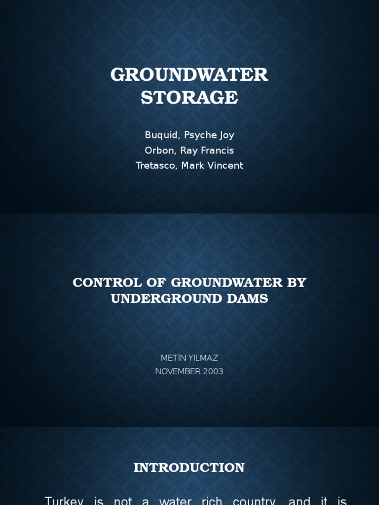 Control of Groundwater by Underground Dams PDF Groundwater Dam