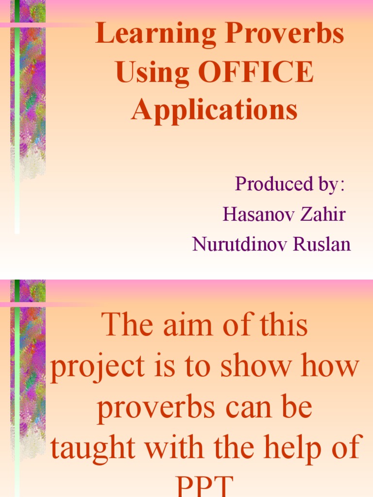 Teaching Proverbs with Office Apps | PDF | Career & Growth | Home & Garden