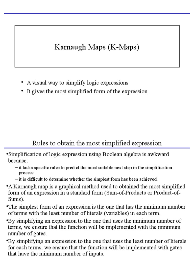 Karnaugh Maps (K-Maps) | PDF | Logic | Boolean Algebra