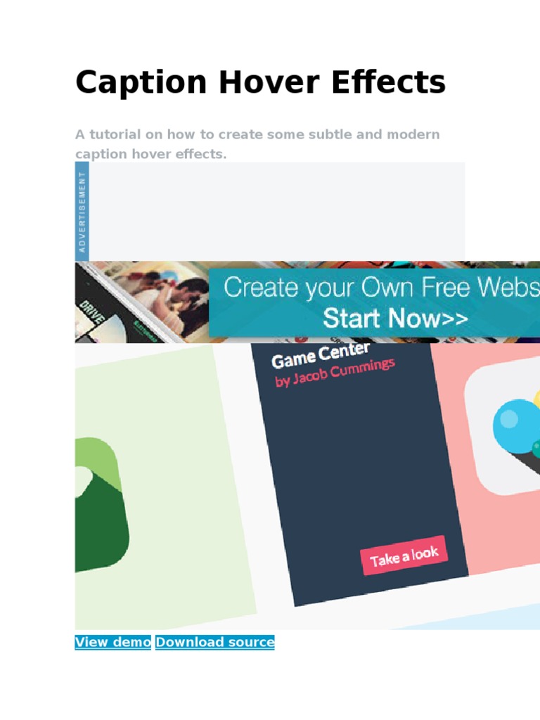 Create Stylish Caption Hover Effects | PDF | Html Element | Cascading ...