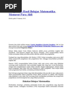 Download Pengertian Hasil Belajar Matematika Menurut Para Ahli by rds272 SN259301804 doc pdf