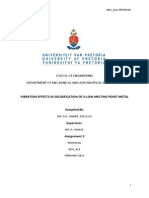 Proposal For Vibration Effects in Solidification of A Low Melting Point Metal