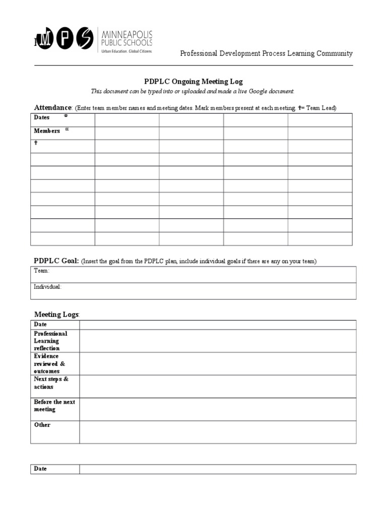 PDPLC Meeting Log | PDF | Career & Growth