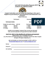 Miss Black and Gold Scholarship Pageant 2015 Program Ad Order Form