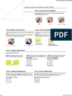 Rubik'S Cube Solution: Printable Cheat Sheet: Step 1: Cross Step 2: Bottom Layer Corners