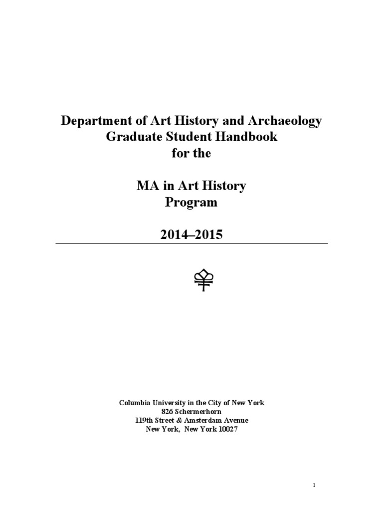 MA Student Handbook 2014 | PDF | Thesis | Master Of Arts