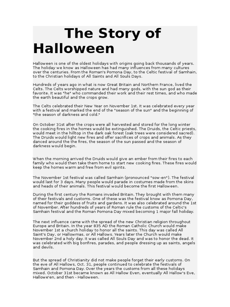 The Story of Halloween PDF Halloween Observances