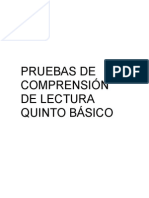 Pruebas para ejercitar comprensión de lectura 5ª Básico