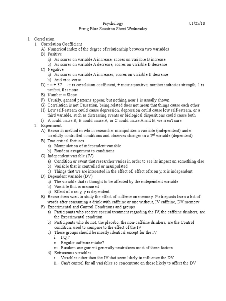 Psychology 101 Correlation Pdf Experiment Causality