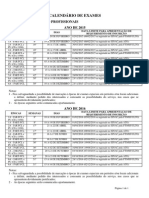 Calendario Exames Consolidado Bienio 2015 2016 Licencas Qualificacoes Nao Profissionais