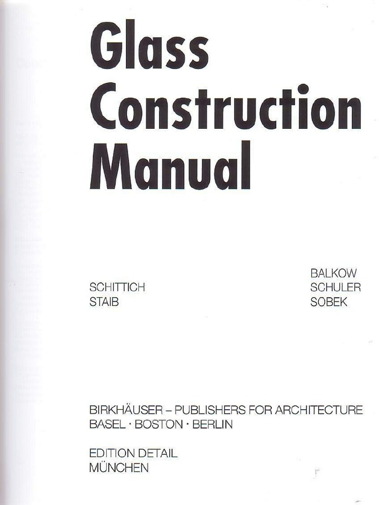 Glass Construction Manual Glass in building: A guide to modern