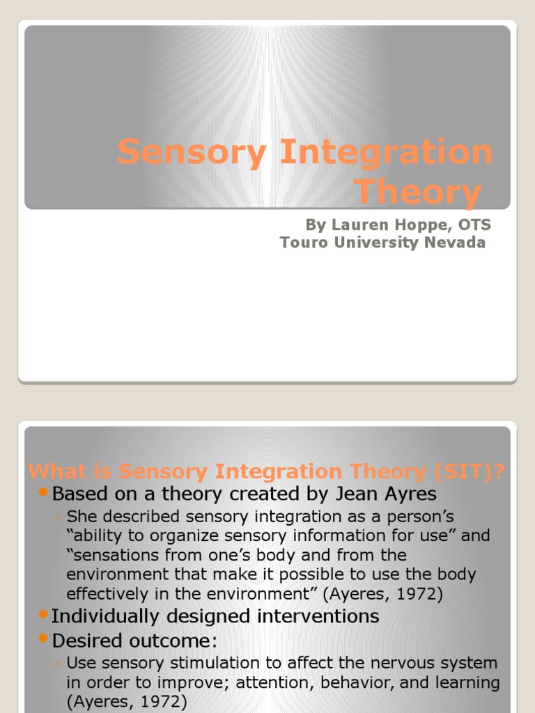 sensory integration theory inservice Autism Spectrum Perception