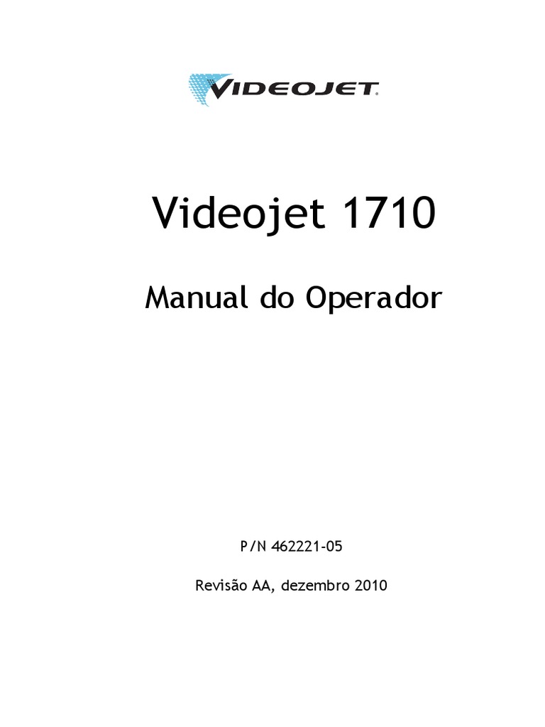 Videojet 1710 Operator Manual PTBR Kernel (Sistema Operacional