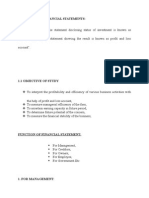 Financial Statement Objectives and Functions