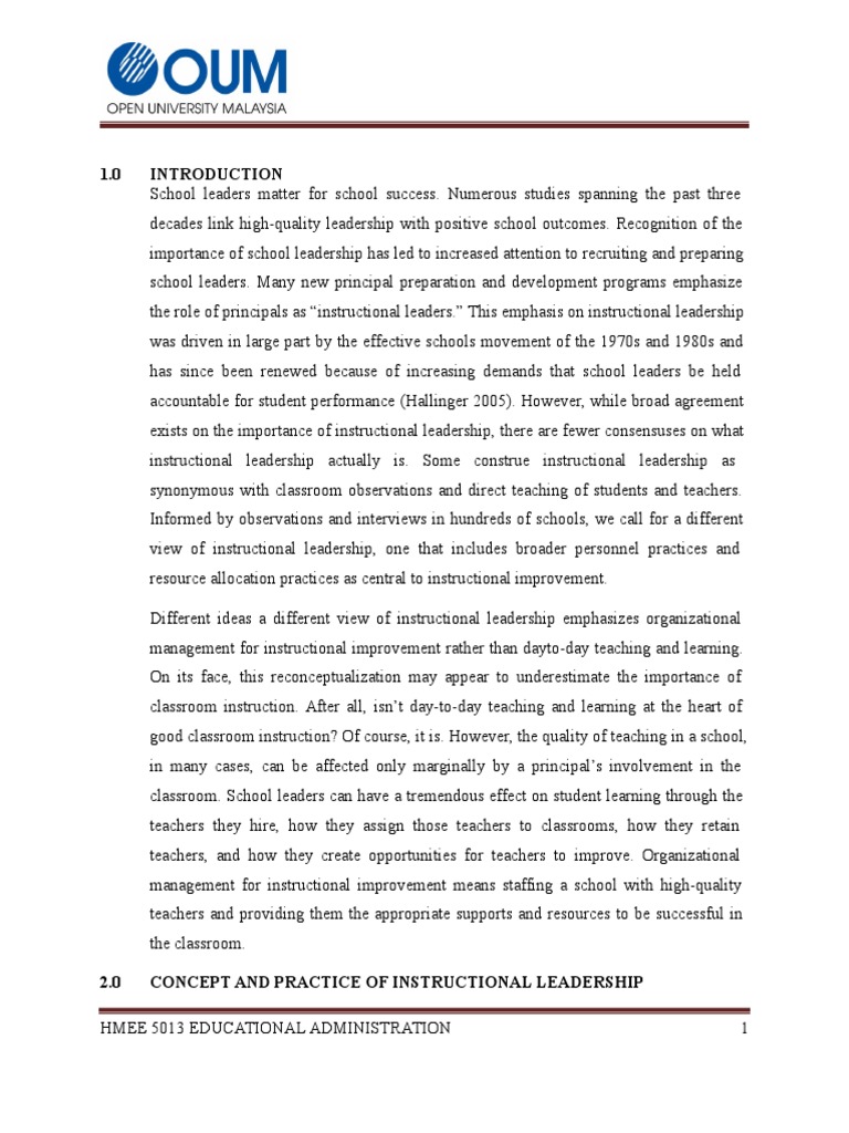 TYPES OF INSTRUCTIONAL LEADERSHIP IN EDUCATION PDF intelligence overview